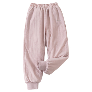 雅鹿女童加绒裤子2025秋冬蚕丝夹棉棉裤儿童户外三防冲锋裤保暖裤