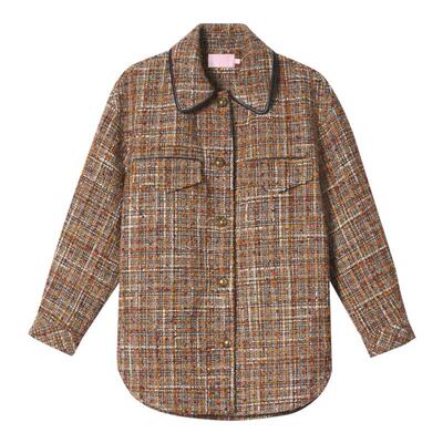 SALT.P可颜花纱肌理感粗花呢宽松大版男友风衬衫款外套冬款