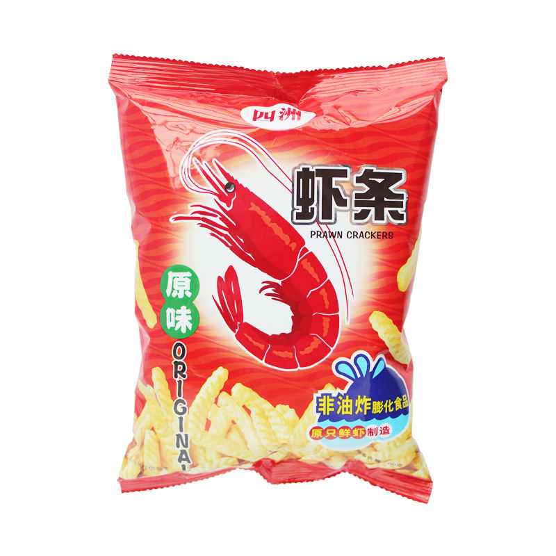 四洲虾条80g*8包鲜虾条休闲膨化食品零食大礼包小吃多口味包邮