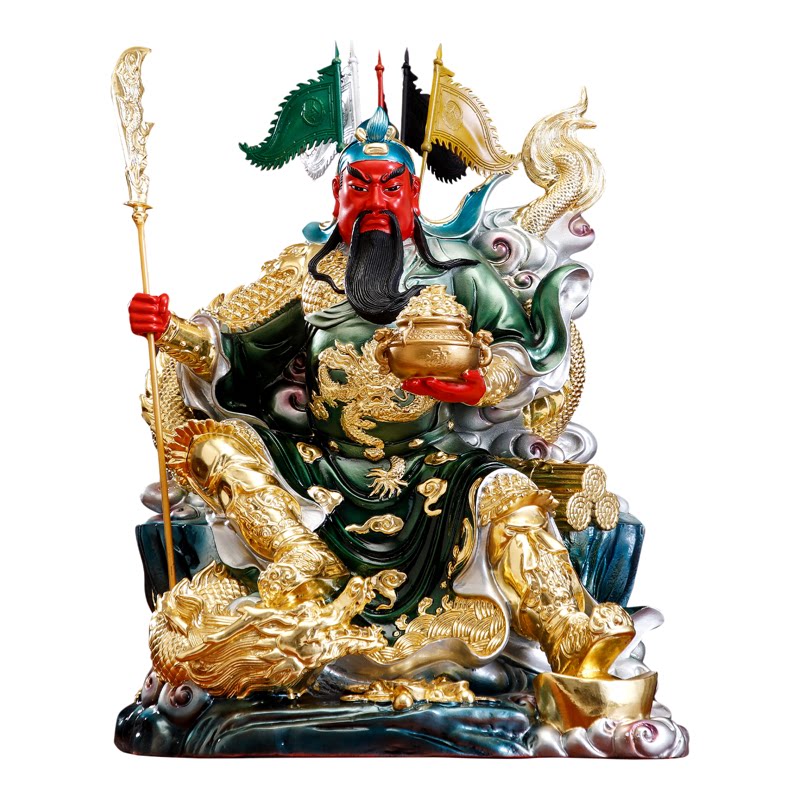 纯铜关公坐像客厅镇宅武财神神像