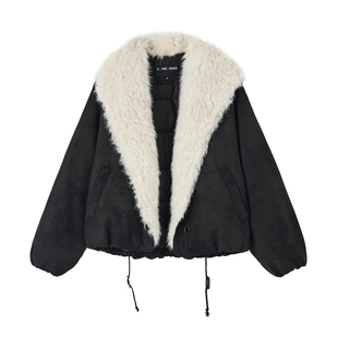 SOMESOWE羽绒服时尚感毛领大翻领花苞短款上衣25冬季新款官方授权