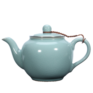 汝窑茶壶内置过滤网汝瓷开片可养功夫茶具陶瓷大号单壶红茶泡茶器