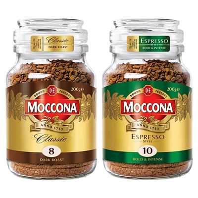 摩可纳moccona咖啡荷兰进口深度8号意式10号冻干速溶美式黑咖啡
