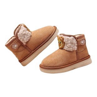 小黄鸭童鞋儿童雪地靴2025新款冬季加绒加厚棉鞋防滑男女童棉靴子