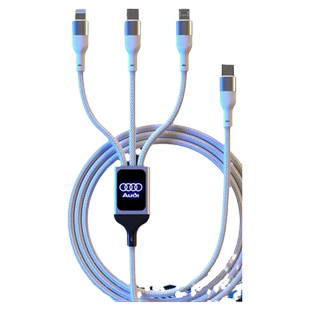 适用奥迪A6L车载数据线A4L充电线Q3转接头TypeC接口Q5L一拖三快充