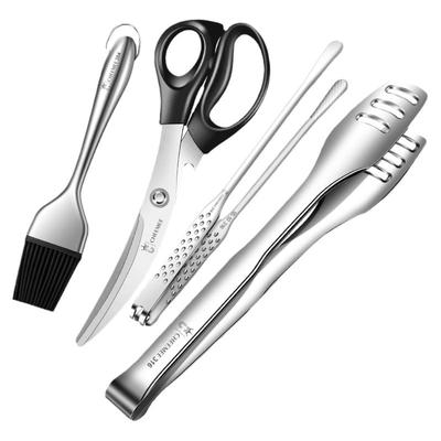 CHEEMEE316不锈钢烤肉夹剪刀套装