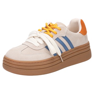 saturdaymode女鞋厚底德训鞋双鞋带小个子增高潮酷运动休闲鞋女