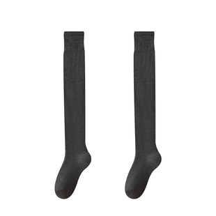 加绒过膝袜子女秋冬款长筒袜毛圈加厚保暖毛巾仿羊绒护膝大腿白色