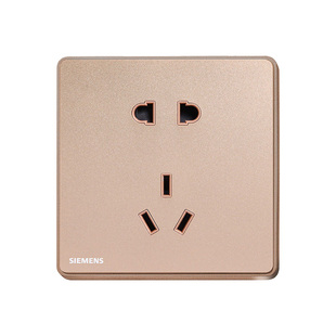 西门子开关睿致玫瑰金无框5五孔插座USB家用86型墙壁睿智金色面板