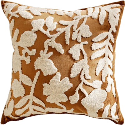 棕色藤花美拉德法式奶油风抱枕套