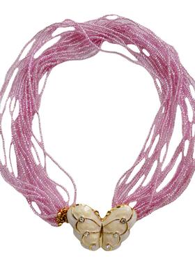 浪漫老奶奶风格渐变十层慵懒项链