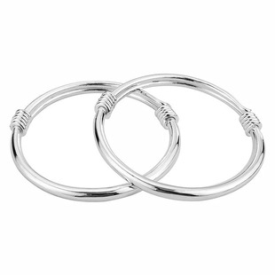 宝宝纯银999足银手镯兔虎龙新生儿婴儿童满月脚镯子男女小孩百日