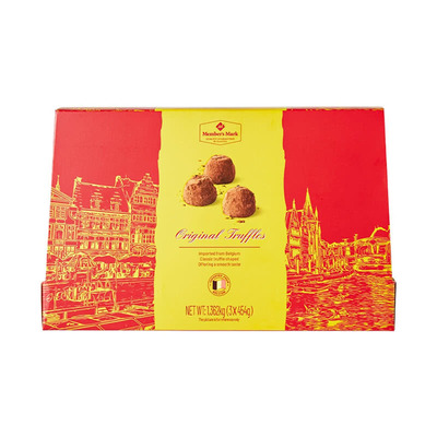 山姆超市进口黑比利时高端高级松露原味松露状代可可脂巧克力礼盒