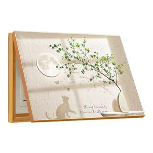 简约现代电表箱装饰画奶油风免打孔电源总开关遮挡强电箱餐厅挂画