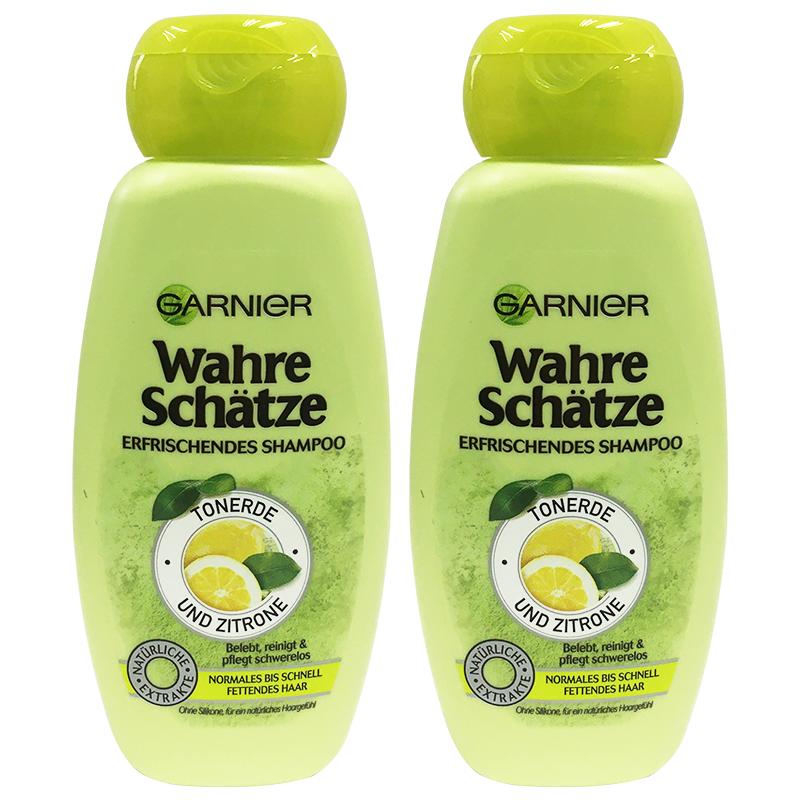 麦德龙德国进口卡尼尔GARNIER柠檬粘土控油丰盈洗发水250ml*2