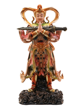 合掌韦陀树脂供奉祝福摆件