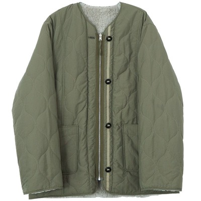 日系撞色休闲两面穿绗棉毛绒外套