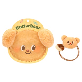 Butterbear黄油小熊毛绒发夹新款发绳可爱头饰发卡头绳侧边发饰