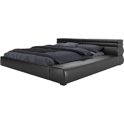 意式极简真皮床nappa北欧现代