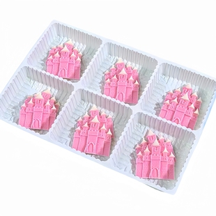 巧克力蛋糕装饰黑白粉紫手工城堡纽扣冰淇淋华夫饼儿童卡通摆件