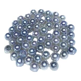 akoya真多麻裸珠单颗可挑银蓝灰强光正圆3-10mmDiy散珠可定制