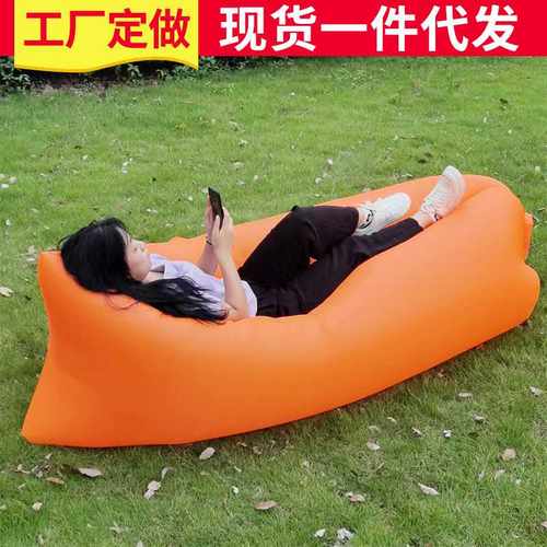 批发水上充气沙发懒人户外快速空气桔充气袋折叠床单人色便携