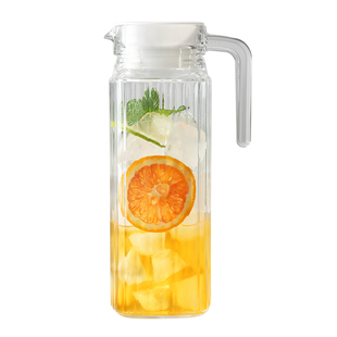 乐美雅冷水壶凉水壶透明玻璃水壶大容量扎壶果汁壶凉白开水壶家用