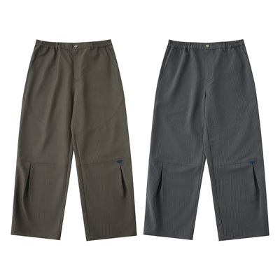 TreesBasic条纹微弧香蕉西装裤