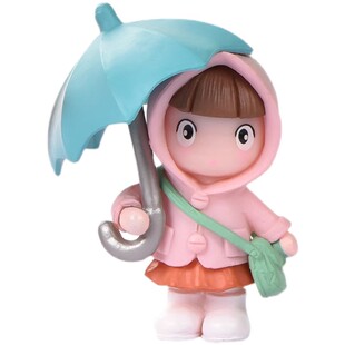 多肉花盆装饰品盆栽可爱女孩打伞园艺微景观摆件小人造景苔藓创意