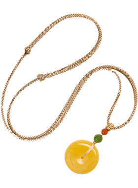 【蜜蜡平安扣吊坠】保平安女款