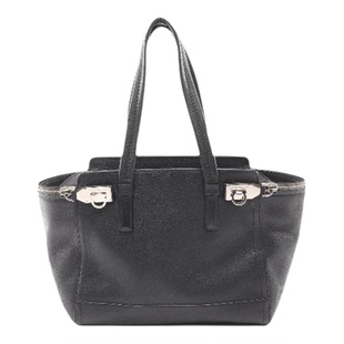 中古Ferragamo菲拉格慕女包A级95新Handbag手包牛皮手提包黑色