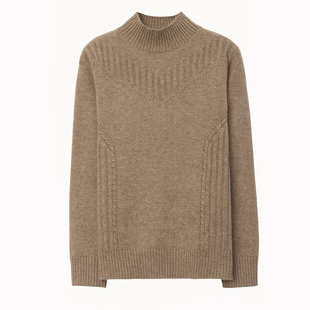 恒源祥秋冬季加厚羊毛衫女中年妈妈半高领毛衣内搭洋气打底针织衫