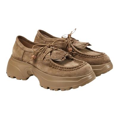 fed复古乐福鞋春季新款女鞋厚底松糕鞋系带单鞋女款D1206-YAC005