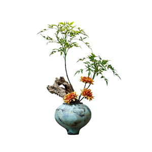 新中式陶瓷花瓶摆件侘寂风插花
