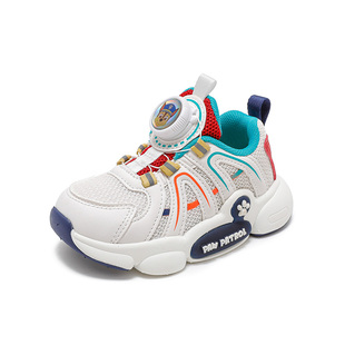 汪汪队童鞋旋转纽扣运动鞋2025新款春秋季男童防滑儿童跑步机能鞋