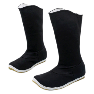 绣清风汉服皂靴男女靴子搭配圆领袍内增高甲胄靴中筒古风靴千层底