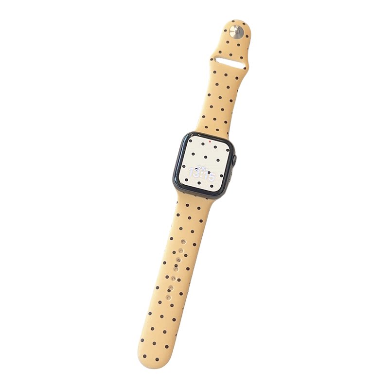 韩系蛋黄波点硅胶适用iwatch表带