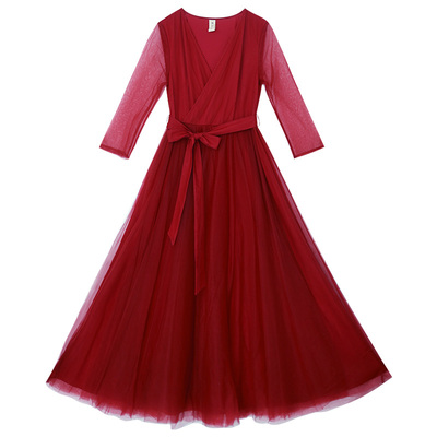 棉麻记莺歌新款网纱仙女风连衣裙