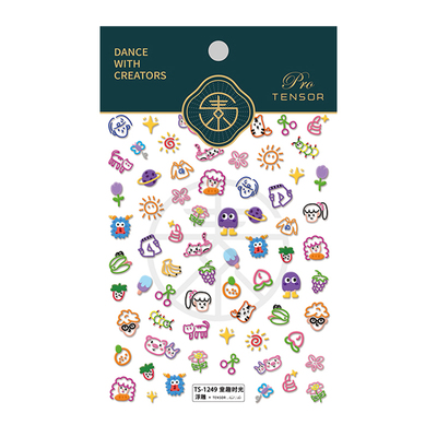 茉季中国美甲贴纸立体浮雕效果