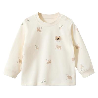 宝宝纯棉磨毛舒适肩扣保暖上衣