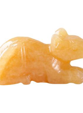 天然黄玉十二生肖摆件天然南玉石