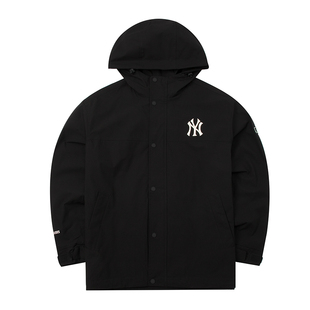 MLB男女情侣夹克26年新款NY刺绣宽松连帽冲锋衣拉链外套3AWJB0161