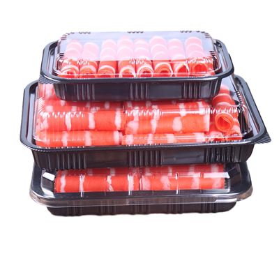 羊肉猪肉牛肉卷分体黑塑料包装盒