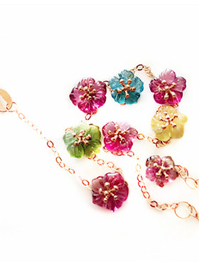 碧玺瑞铺富甲天下红黄绿金手链