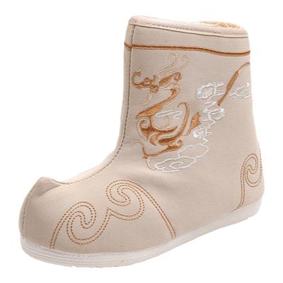 老北京布鞋男童汉服鞋古风靴子中国风古装民族风绣花鞋短靴拜年靴