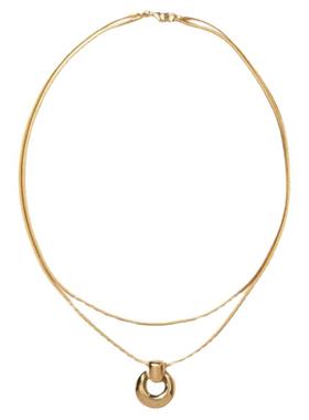 coldframe新月双层锁骨链