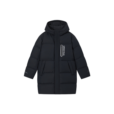 特步童装儿童保暖羽绒服男童冬季新款休闲加厚女童中长款上衣外套