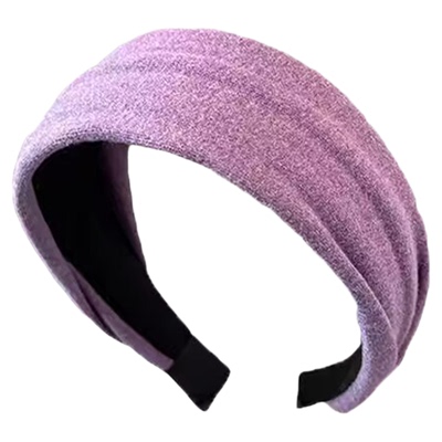 紫色针织宽边高颅顶发箍女2025新款显脸小发卡高级感洗脸头箍发饰