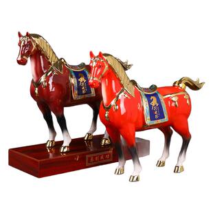 景德镇陶瓷泡酒瓶 五斤装马到成功酒罐5斤高温中国红镀金密封酒坛