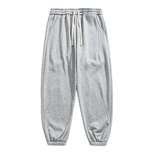 WASSUP潮牌高个子2025新款束腿裤子秋冬加绒宽松休闲运动长裤卫裤